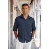COOFANDY Men’s Long Sleeve Wrinkle Free Shirts Button Down Casual Stretch Dress Shirt(Navy Blue)