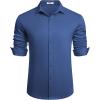 COOFANDY Men’s Long Sleeve Wrinkle Free Shirts Button Down Casual Stretch Dress Shirt(Royal Blue)