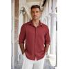 COOFANDY Men’s Long Sleeve Wrinkle Free Shirts Button Down Casual Stretch Dress Shirt(Wine Red)