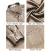 COOFANDY Mens Luxury Satin Dress Shirt Shiny Silk Long Sleeve Button Up Shirts Wedding Shirt Party Prom(Champagne)
