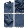 COOFANDY Mens Luxury Satin Dress Shirt Shiny Silk Long Sleeve Button Up Shirts Wedding Shirt Party Prom(Dark Blue Gray)