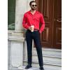 COOFANDY Mens Luxury Satin Dress Shirt Shiny Silk Long Sleeve Button Up Shirts Wedding Shirt Party Prom(Foral – Red)