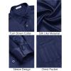 COOFANDY Mens Luxury Satin Dress Shirt Shiny Silk Long Sleeve Button Up Shirts Wedding Shirt Party Prom(Navy Blue)
