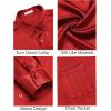 COOFANDY Mens Luxury Satin Dress Shirt Shiny Silk Long Sleeve Button Up Shirts Wedding Shirt Party Prom(Red)