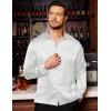 COOFANDY Mens Luxury Satin Dress Shirt Shiny Silk Long Sleeve Button Up Shirts Wedding Shirt Party Prom(White)