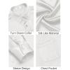 COOFANDY Mens Luxury Satin Dress Shirt Shiny Silk Long Sleeve Button Up Shirts Wedding Shirt Party Prom(White)