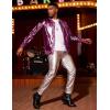 COOFANDY Men’s Metallic Jacket 70s Disco Dance Party Costume Shiny Varsity Zipper Baseball Bomber Jacket(Luxurious Purple)
