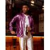 COOFANDY Men’s Metallic Jacket 70s Disco Dance Party Costume Shiny Varsity Zipper Baseball Bomber Jacket(Luxurious Purple)