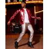 COOFANDY Men’s Metallic Jacket 70s Disco Dance Party Costume Shiny Varsity Zipper Baseball Bomber Jacket(Red)