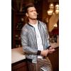 COOFANDY Men’s Metallic Jacket 70s Disco Dance Party Costume Shiny Varsity Zipper Baseball Bomber Jacket(Sequined Laser Silver)