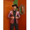 COOFANDY Mens Metallic Jacket Regular Fit Blazer Casual 70s Disco Party Sport Coat(03_colored Leaf)