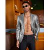COOFANDY Mens Metallic Jacket Regular Fit Blazer Casual 70s Disco Party Sport Coat(04_silver)