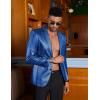 COOFANDY Mens Metallic Jacket Regular Fit Blazer Casual 70s Disco Party Sport Coat(Blue)