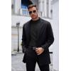 COOFANDY Mens Mock Turtleneck Long Sleeve Shirts Basic Thermal Turtle Neck Undershirt Lightweight Pullover Sweaters Top(A-black)
