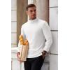 COOFANDY Mens Mock Turtleneck Long Sleeve Shirts Basic Thermal Turtle Neck Undershirt Lightweight Pullover Sweaters Top(A-white)