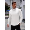 COOFANDY Mens Mock Turtleneck Long Sleeve Shirts Basic Thermal Turtle Neck Undershirt Lightweight Pullover Sweaters Top(A-white)