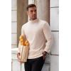 COOFANDY Mens Mock Turtleneck Long Sleeve Shirts Basic Thermal Turtle Neck Undershirt Lightweight Pullover Sweaters Top(B-beige)