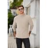 COOFANDY Mens Mock Turtleneck Long Sleeve Shirts Basic Thermal Turtle Neck Undershirt Lightweight Pullover Sweaters Top(Beige)