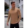 COOFANDY Mens Mock Turtleneck Long Sleeve Shirts Basic Thermal Turtle Neck Undershirt Lightweight Pullover Sweaters Top(Brown)