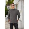 COOFANDY Mens Mock Turtleneck Long Sleeve Shirts Basic Thermal Turtle Neck Undershirt Lightweight Pullover Sweaters Top(Dark Gray)