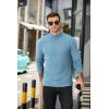 COOFANDY Mens Mock Turtleneck Long Sleeve Shirts Basic Thermal Turtle Neck Undershirt Lightweight Pullover Sweaters Top(Dark Navy Blue)