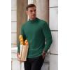 COOFANDY Mens Mock Turtleneck Long Sleeve Shirts Basic Thermal Turtle Neck Undershirt Lightweight Pullover Sweaters Top(Green)