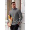 COOFANDY Mens Mock Turtleneck Long Sleeve Shirts Basic Thermal Turtle Neck Undershirt Lightweight Pullover Sweaters Top(Grey)