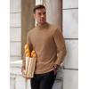 COOFANDY Mens Mock Turtleneck Long Sleeve Shirts Basic Thermal Turtle Neck Undershirt Lightweight Pullover Sweaters Top(Light Brown)