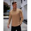 COOFANDY Mens Mock Turtleneck Long Sleeve Shirts Basic Thermal Turtle Neck Undershirt Lightweight Pullover Sweaters Top(Light Brown)