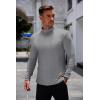 COOFANDY Mens Mock Turtleneck Long Sleeve Shirts Basic Thermal Turtle Neck Undershirt Lightweight Pullover Sweaters Top(Light Grey)