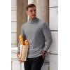 COOFANDY Mens Mock Turtleneck Long Sleeve Shirts Basic Thermal Turtle Neck Undershirt Lightweight Pullover Sweaters Top(Light Grey)
