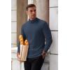 COOFANDY Mens Mock Turtleneck Long Sleeve Shirts Basic Thermal Turtle Neck Undershirt Lightweight Pullover Sweaters Top(Navy Blue)