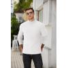 COOFANDY Mens Mock Turtleneck Long Sleeve Shirts Basic Thermal Turtle Neck Undershirt Lightweight Pullover Sweaters Top(White)