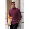 COOFANDY Mens Mock Turtleneck Long Sleeve Shirts Basic Thermal Turtle Neck Undershirt Lightweight Pullover Sweaters Top(Wine Red)