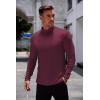 COOFANDY Mens Mock Turtleneck Long Sleeve Shirts Basic Thermal Turtle Neck Undershirt Lightweight Pullover Sweaters Top(Wine Red)