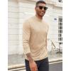 COOFANDY Men’s Mock Turtleneck Long Sleeve Shirts Slim Fit Basic T-Shirt Lightweight Ribbed Pullover Sweater(1 Pack-beige)