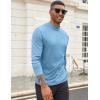 COOFANDY Men’s Mock Turtleneck Long Sleeve Shirts Slim Fit Basic T-Shirt Lightweight Ribbed Pullover Sweater(1 Pack-blue)