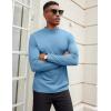 COOFANDY Men’s Mock Turtleneck Long Sleeve Shirts Slim Fit Basic T-Shirt Lightweight Ribbed Pullover Sweater(1 Pack-blue)