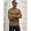 COOFANDY Men’s Mock Turtleneck Long Sleeve Shirts Slim Fit Basic T-Shirt Lightweight Ribbed Pullover Sweater(1 Pack-brown)