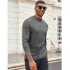 COOFANDY Men’s Mock Turtleneck Long Sleeve Shirts Slim Fit Basic T-Shirt Lightweight Ribbed Pullover Sweater(1 Pack-dark Grey)