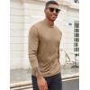 COOFANDY Men’s Mock Turtleneck Long Sleeve Shirts Slim Fit Basic T-Shirt Lightweight Ribbed Pullover Sweater(1 Pack-khaki)