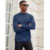COOFANDY Men’s Mock Turtleneck Long Sleeve Shirts Slim Fit Basic T-Shirt Lightweight Ribbed Pullover Sweater(1 Pack-navy Blue)
