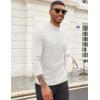 COOFANDY Men’s Mock Turtleneck Long Sleeve Shirts Slim Fit Basic T-Shirt Lightweight Ribbed Pullover Sweater(1 Pack-white)
