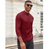 COOFANDY Men’s Mock Turtleneck Long Sleeve Shirts Slim Fit Basic T-Shirt Lightweight Ribbed Pullover Sweater(1 Pack-wine Red)