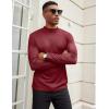 COOFANDY Men’s Mock Turtleneck Long Sleeve Shirts Slim Fit Basic T-Shirt Lightweight Ribbed Pullover Sweater(1 Pack-wine Red)