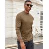 COOFANDY Men’s Mock Turtleneck Long Sleeve Shirts Slim Fit Basic T-Shirt Lightweight Ribbed Pullover Sweater(2 Pack-black & Brown)
