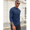 COOFANDY Men’s Mock Turtleneck Long Sleeve Shirts Slim Fit Basic T-Shirt Lightweight Ribbed Pullover Sweater(2 Pack-dark Grey & Navy Blue)