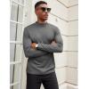 COOFANDY Men’s Mock Turtleneck Long Sleeve Shirts Slim Fit Basic T-Shirt Lightweight Ribbed Pullover Sweater(2 Pack-dark Grey & Navy Blue)