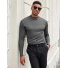 COOFANDY Men’s Mock Turtleneck Long Sleeve Shirts Slim Fit Basic T-Shirt Lightweight Ribbed Pullover Sweater(2 Pack-white & Dark Grey)