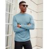COOFANDY Men’s Mock Turtleneck Long Sleeve Shirts Slim Fit Basic T-Shirt Lightweight Ribbed Pullover Sweater(Greenish Blue)